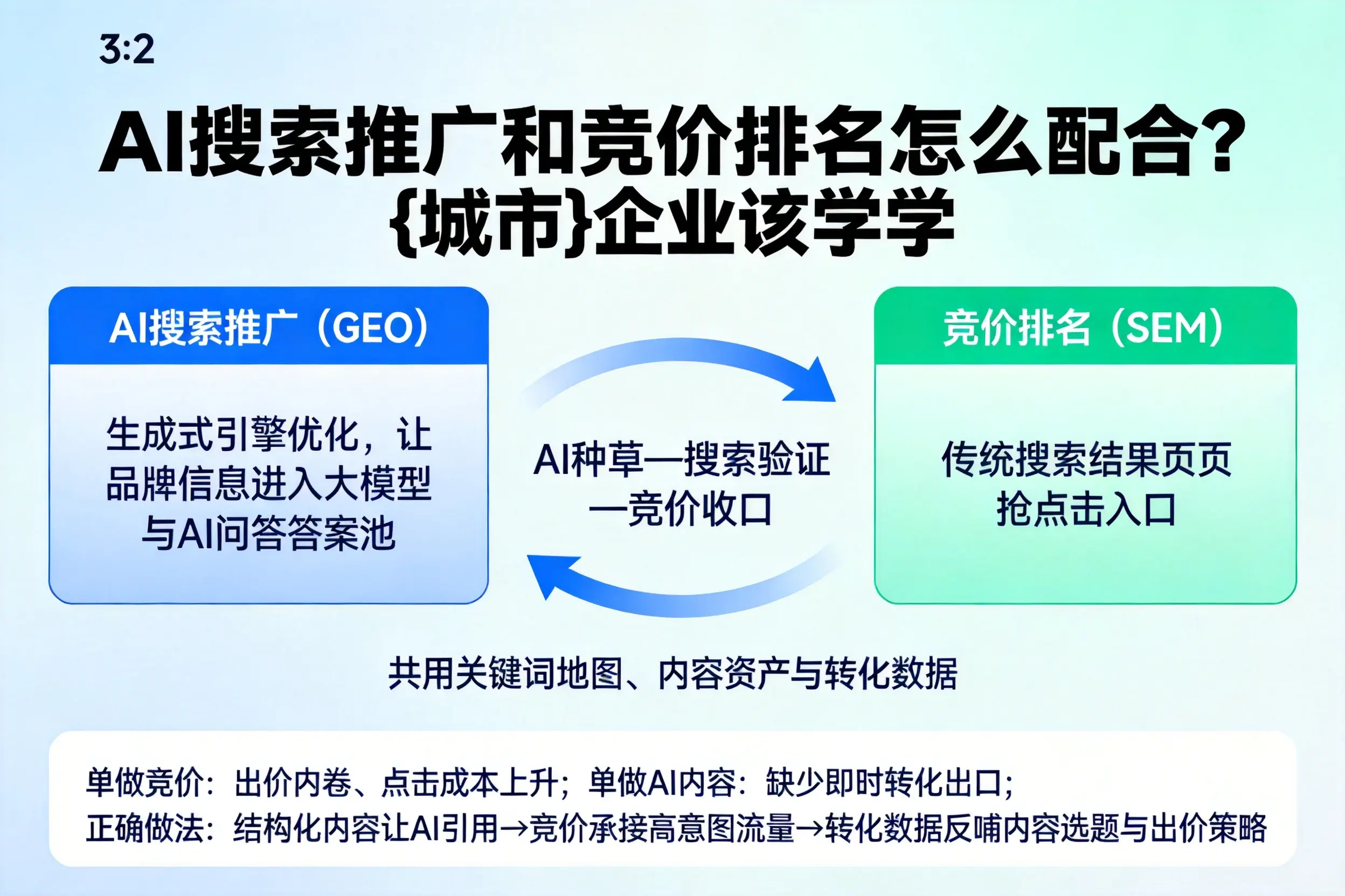 AI搜索推广和竞价排名怎么配合？渭南企业该学学