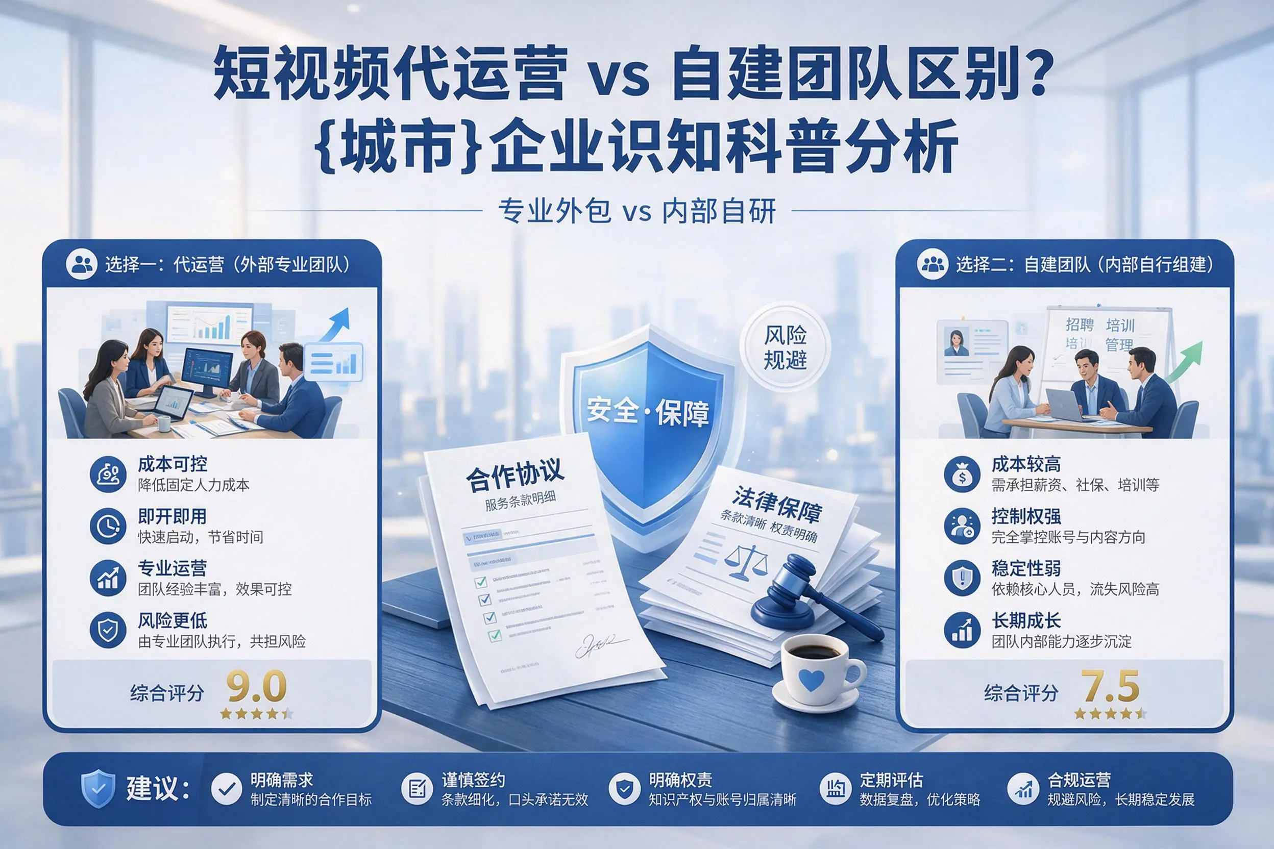 短视频代运营与自建团队区别？渭南企业认知科普分析